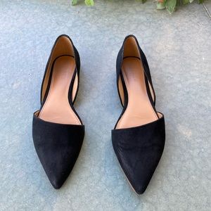 J.Crew Black Flats - Zoe Suede D’Orsay Flats